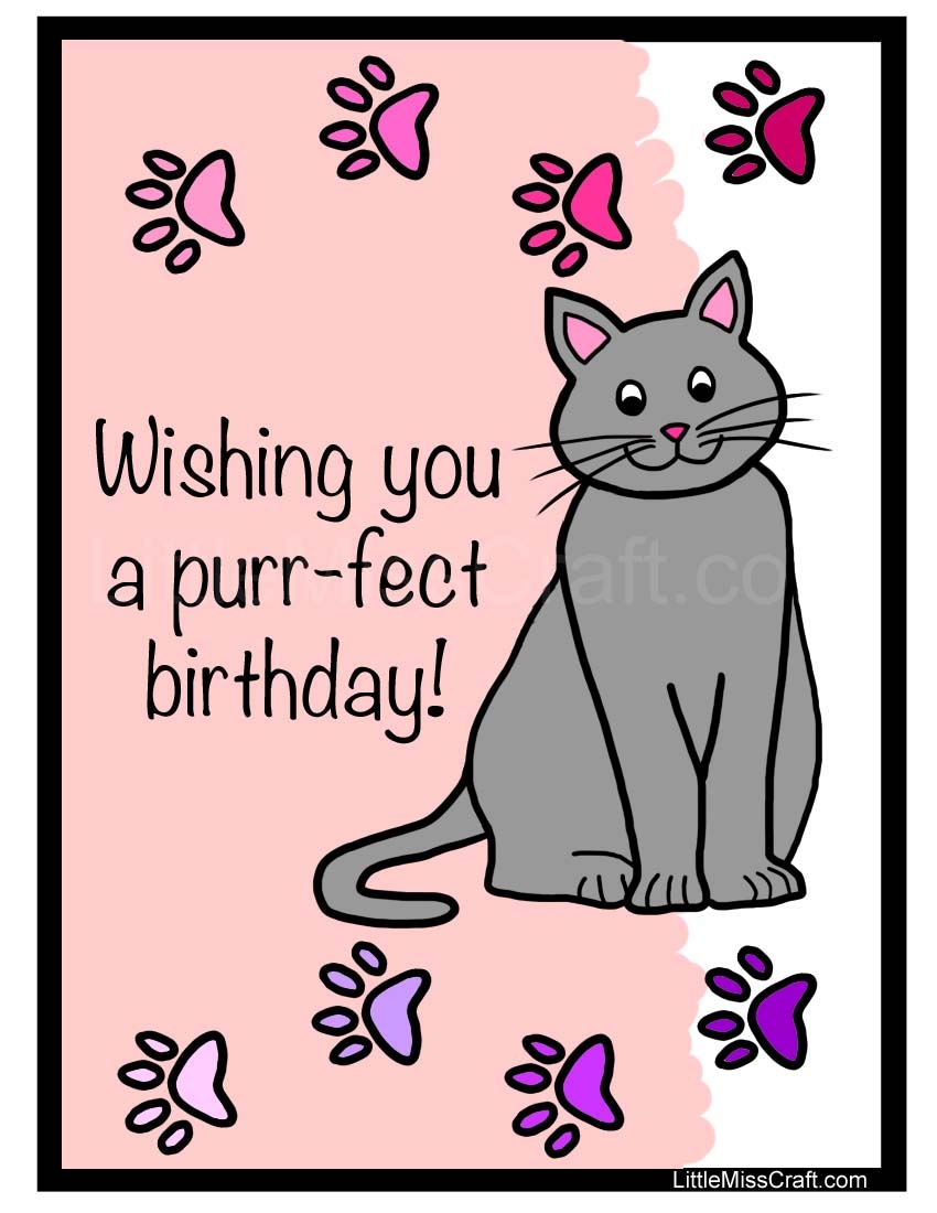 Printable Cat Birthday Cards
