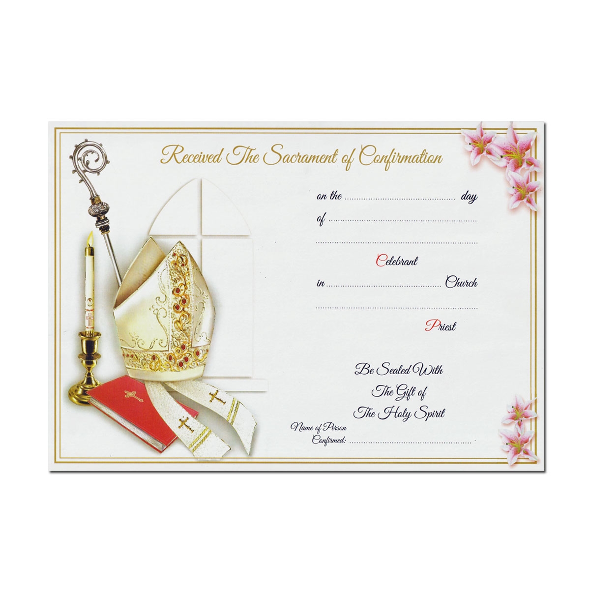 Free Printable Catholic Confirmation Certificate Template