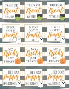 Printable Halloween Tags For Goodie Bags