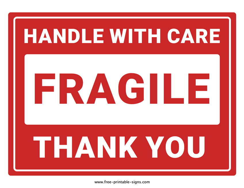 Fragile Handle With Care Labels Free Printable