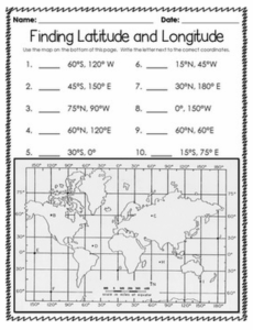 Printable Latitude And Longitude Worksheets
