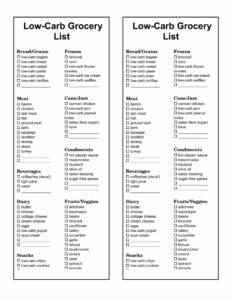 Printable Low Carb Food List PDF
