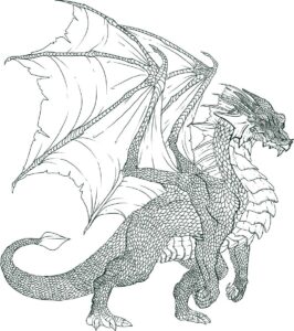 Printable Realistic Dragon Coloring Pages