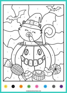 Pumpkin Color By Number Halloween Coloring Sheets Halloween Coloring