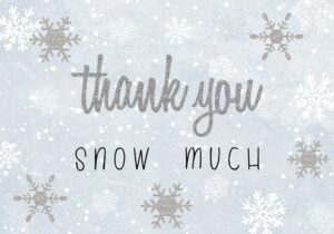 quot Blue Silver Glitter Winter One derland Thank You Snow Much Card