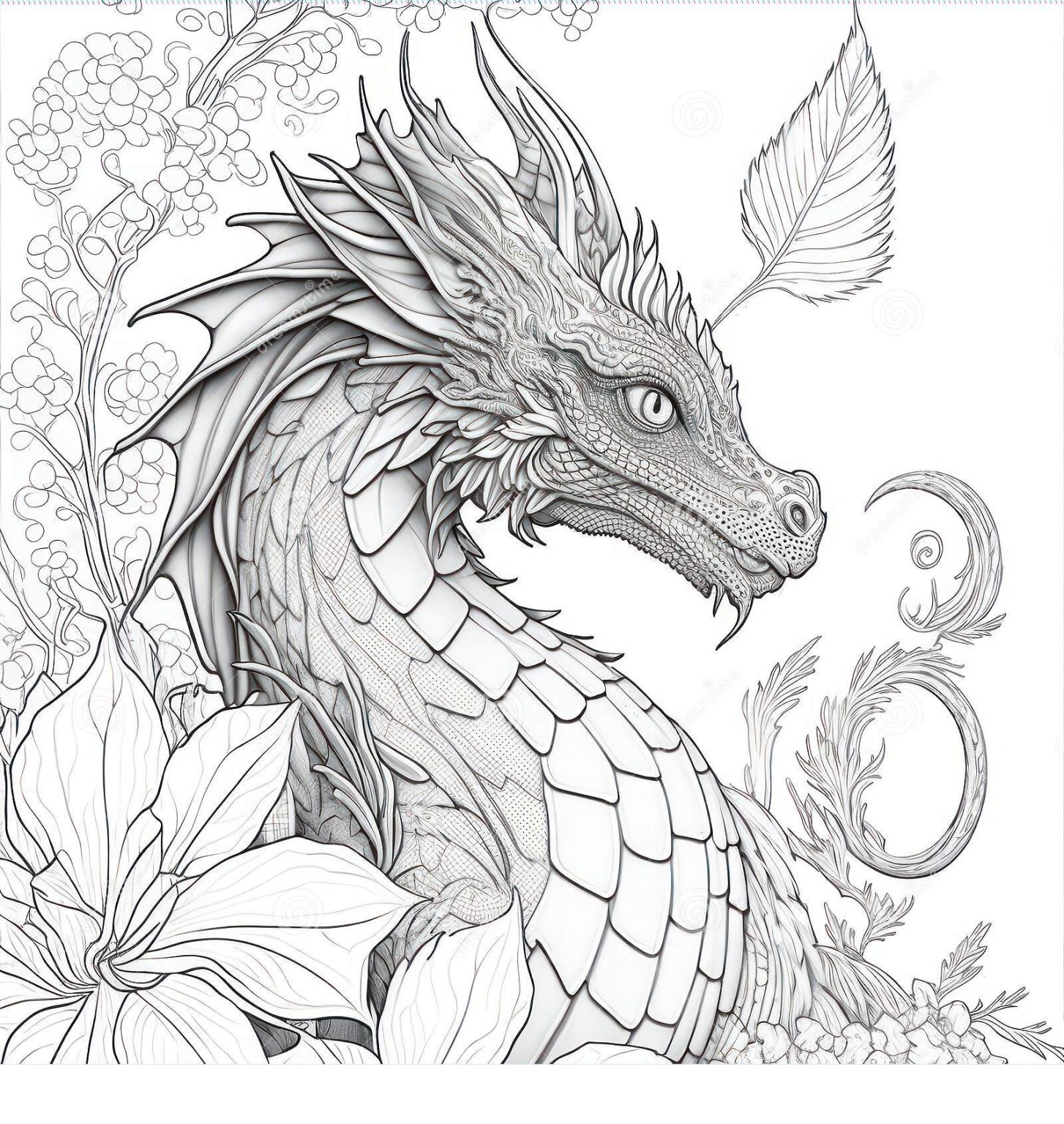 Realistic Dragon Coloring Pages Printable And Free