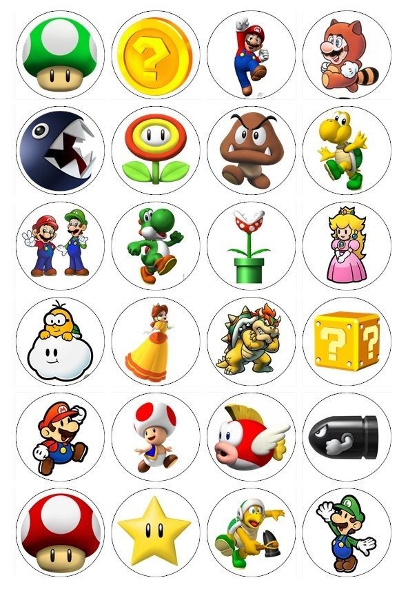 Super Mario Cupcake Toppers Free Printables Printable Calendars AT A 