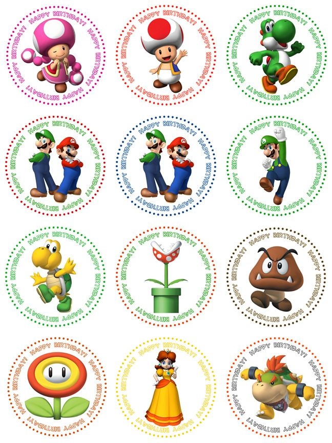 Super Mario Cupcake Toppers Free Printables Printable Calendars AT A 