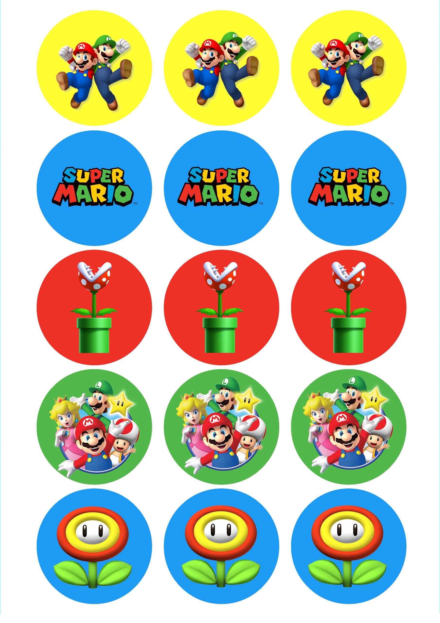 Super Mario Cupcake Toppers Free Printables Printable Templates Protal