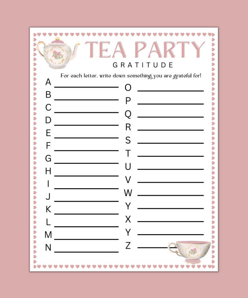 Tea Party Games Bundle Printable Tea Party Games Tea Party Etsy