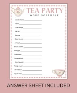 Tea Party Games Bundle Printable Tea Party Games Tea Party Favors