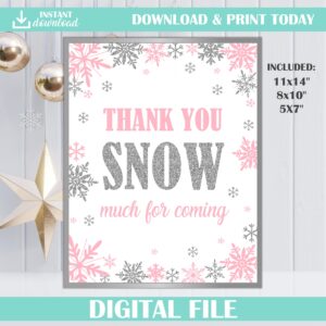 Thank You Snow Much For Coming Free Printable
