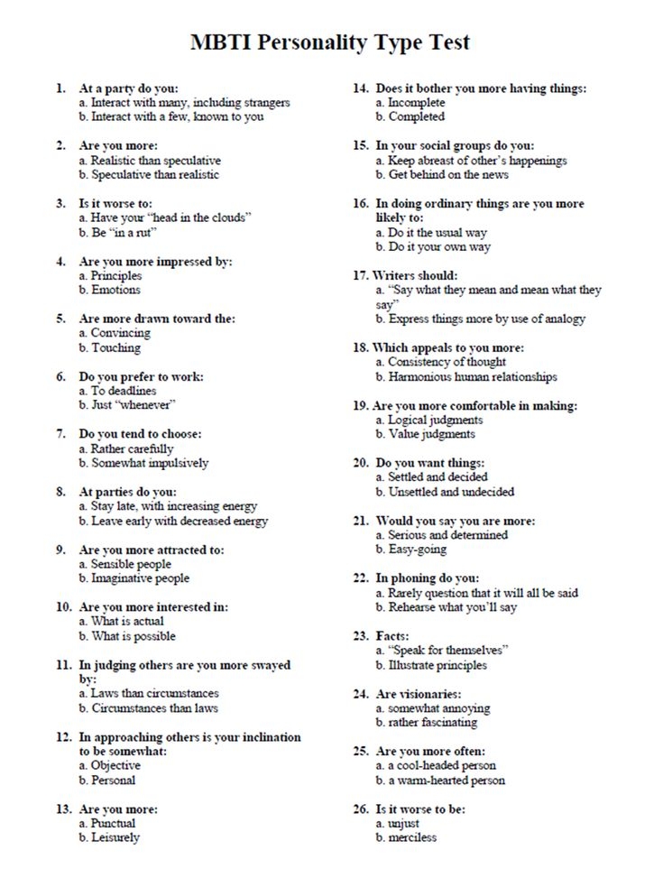 The Myers Briggs Type Indicator Or MBTI Personality Test Gives An In 