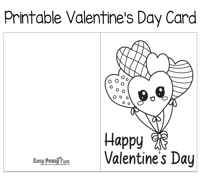 Valentine 39 s Day Card Template Printable