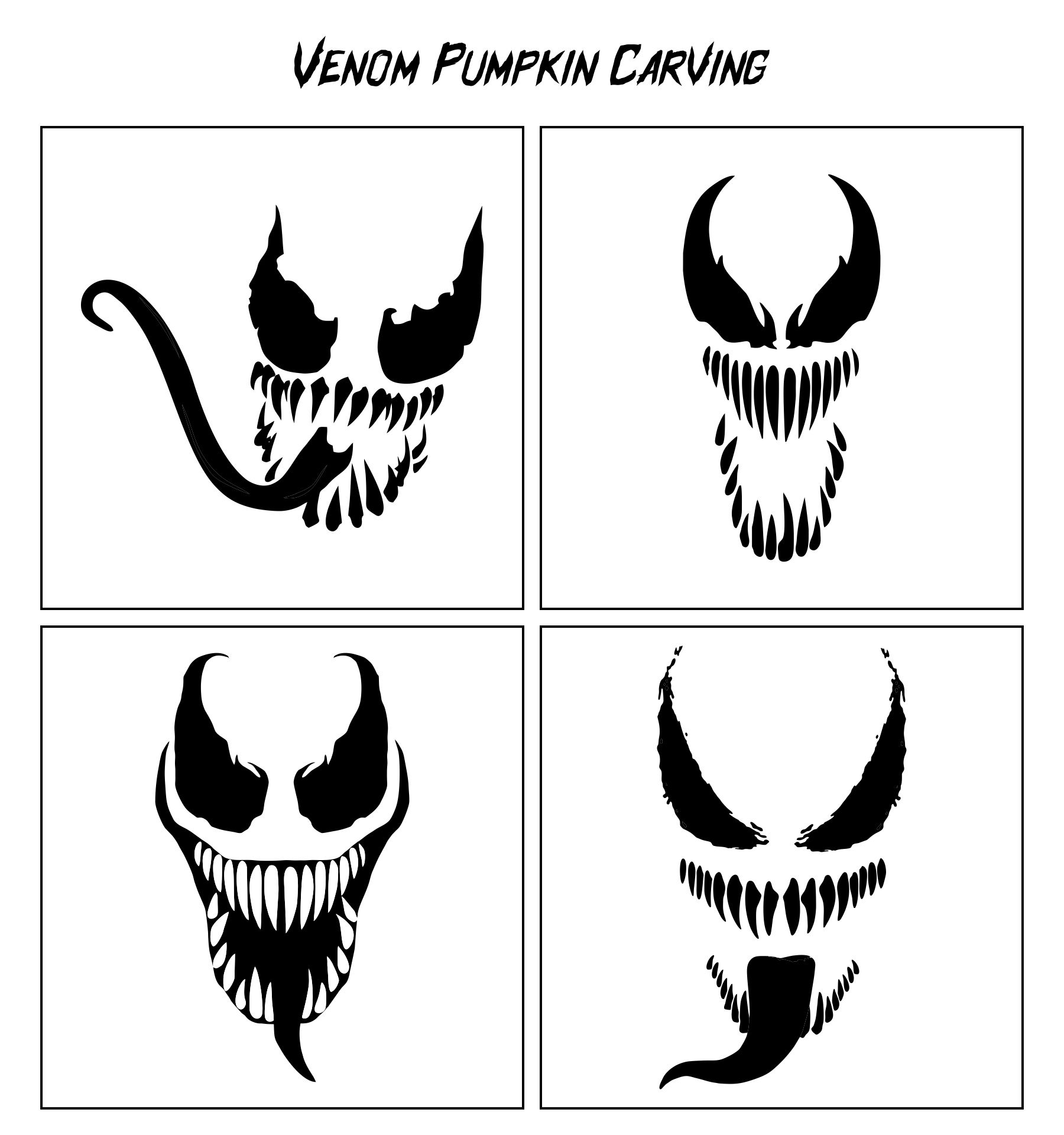 Venom Pumpkin Stencil
