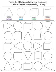 10 Best 3d Shapes Worksheets Printables Kindergarten Pdf For Free At