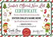 Free Printable Nice List Certificates From Santa