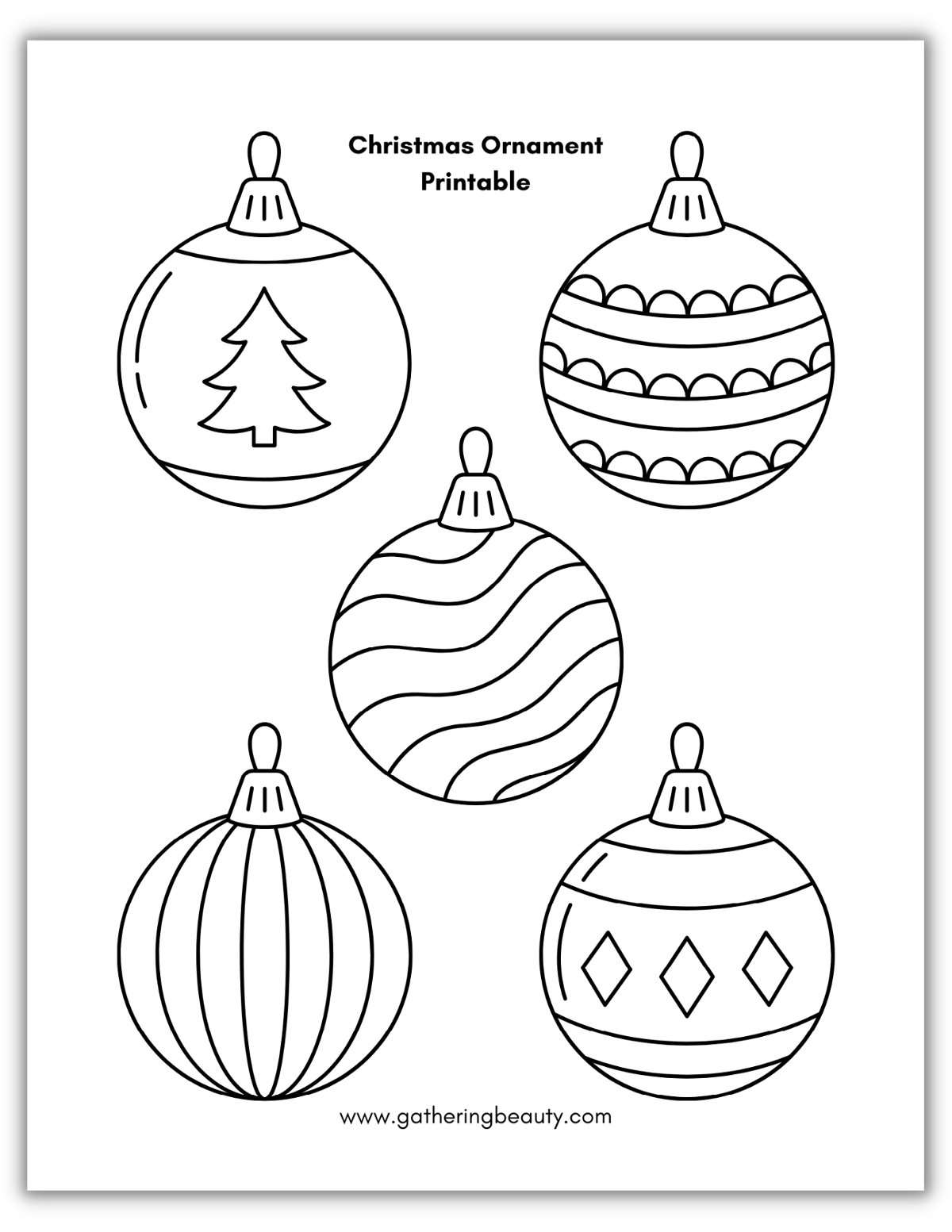 Free Printable Christmas Ornaments Coloring Pages
