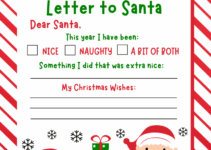 Letter To Santa Template Free Printable