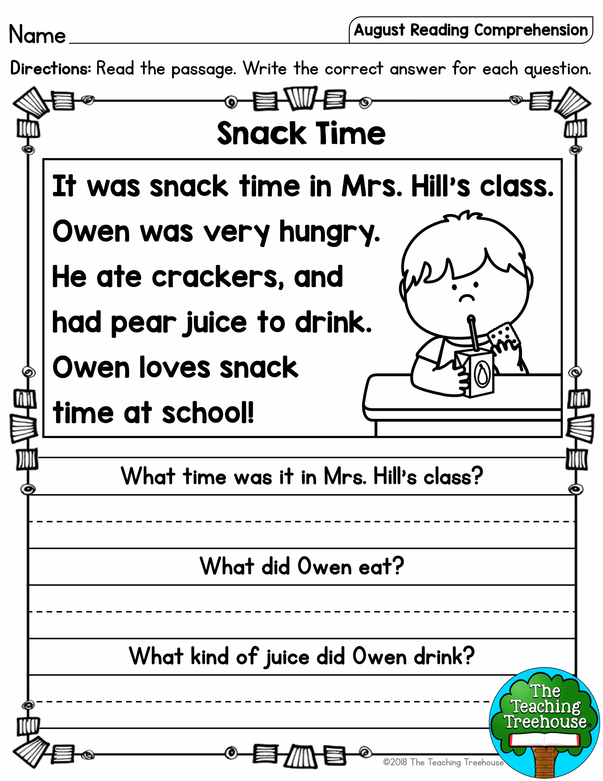10 Printable Reading Comprehension Worksheets Worksheets Decoomo