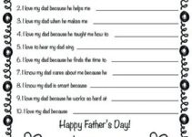 I Love My Dad Because Free Printable