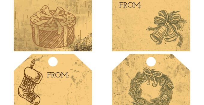 Free Printable Vintage Christmas Gift Tags