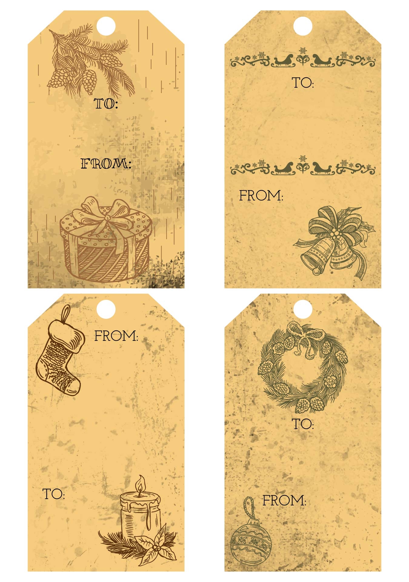 10 Viral Vintage Christmas Gift Tags Printable Free