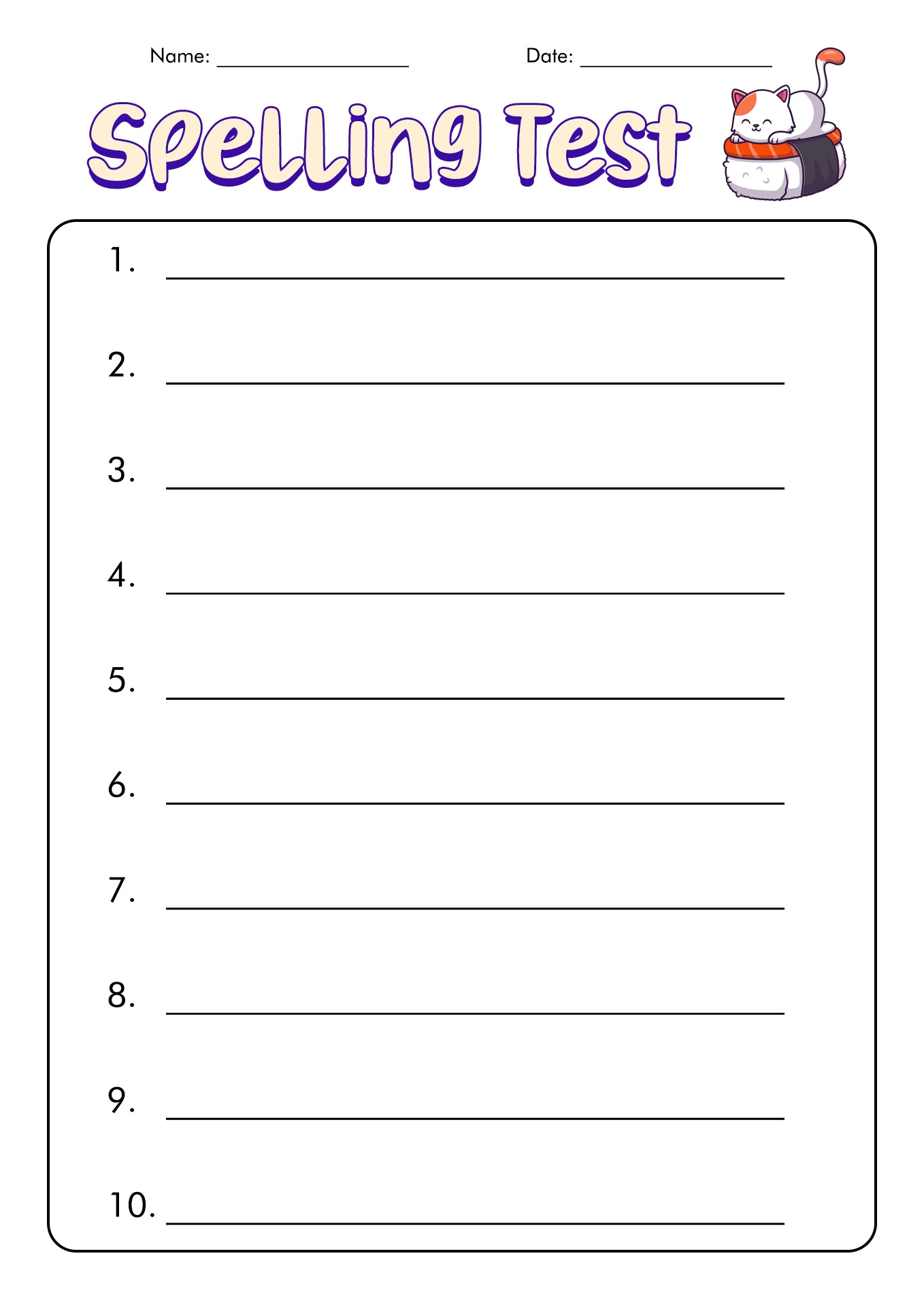 12 Blank Spelling Worksheets Free PDF At Worksheeto