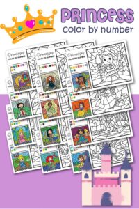 12 Free Printable Disney Princess Color By Number Pages Made With HAPPY