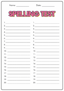 12 Free Printable Spelling Test Worksheets Free PDF At Worksheeto