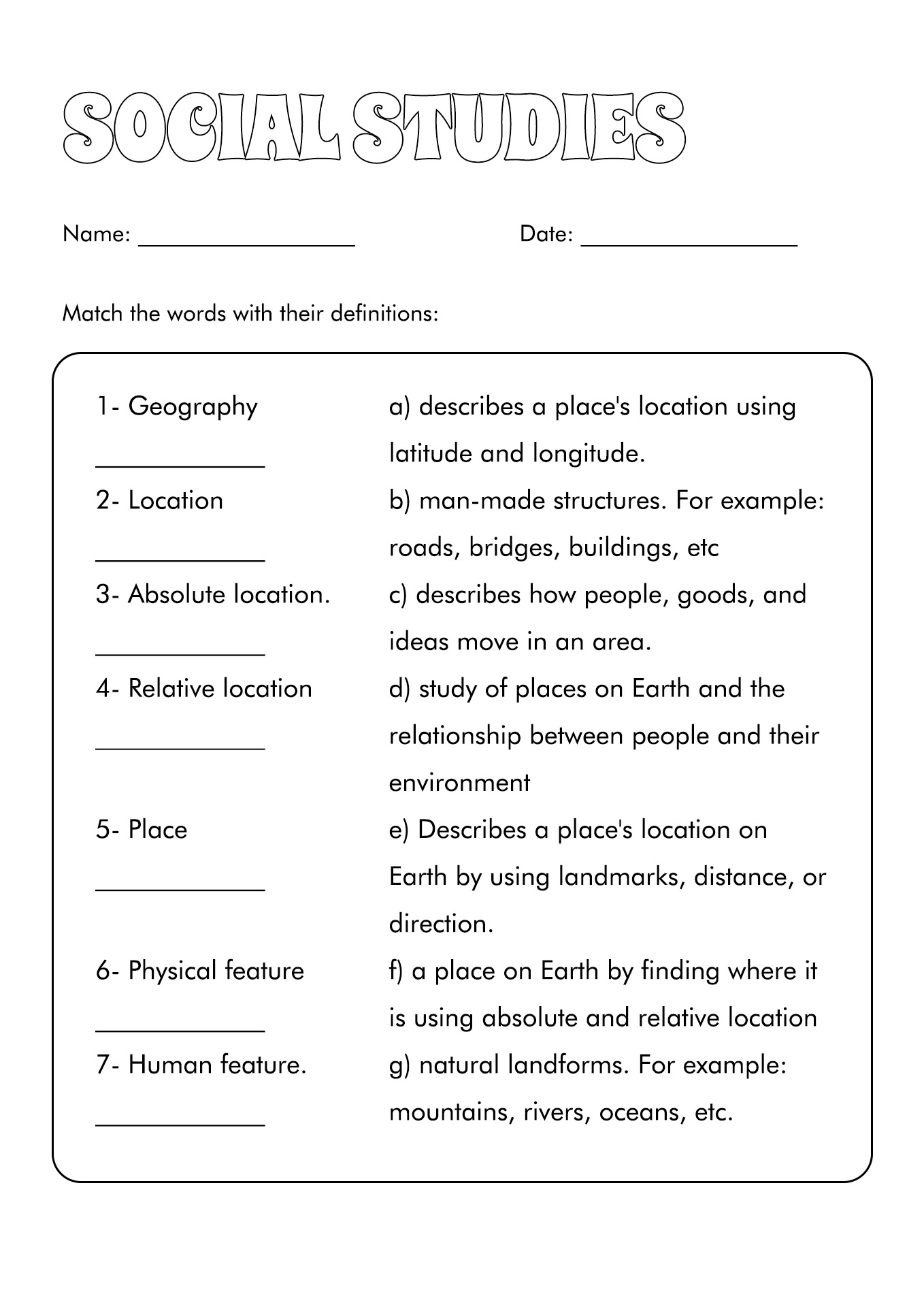 Free Printable 6Th Grade Science Worksheets