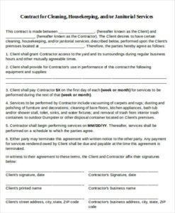 15 Cleaning Contract Templates Docs Word PDF Apple Pages