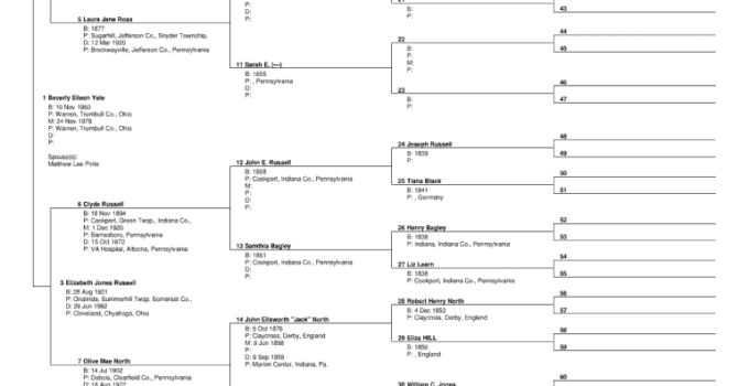 Free Printable 15 Generation Pedigree Chart