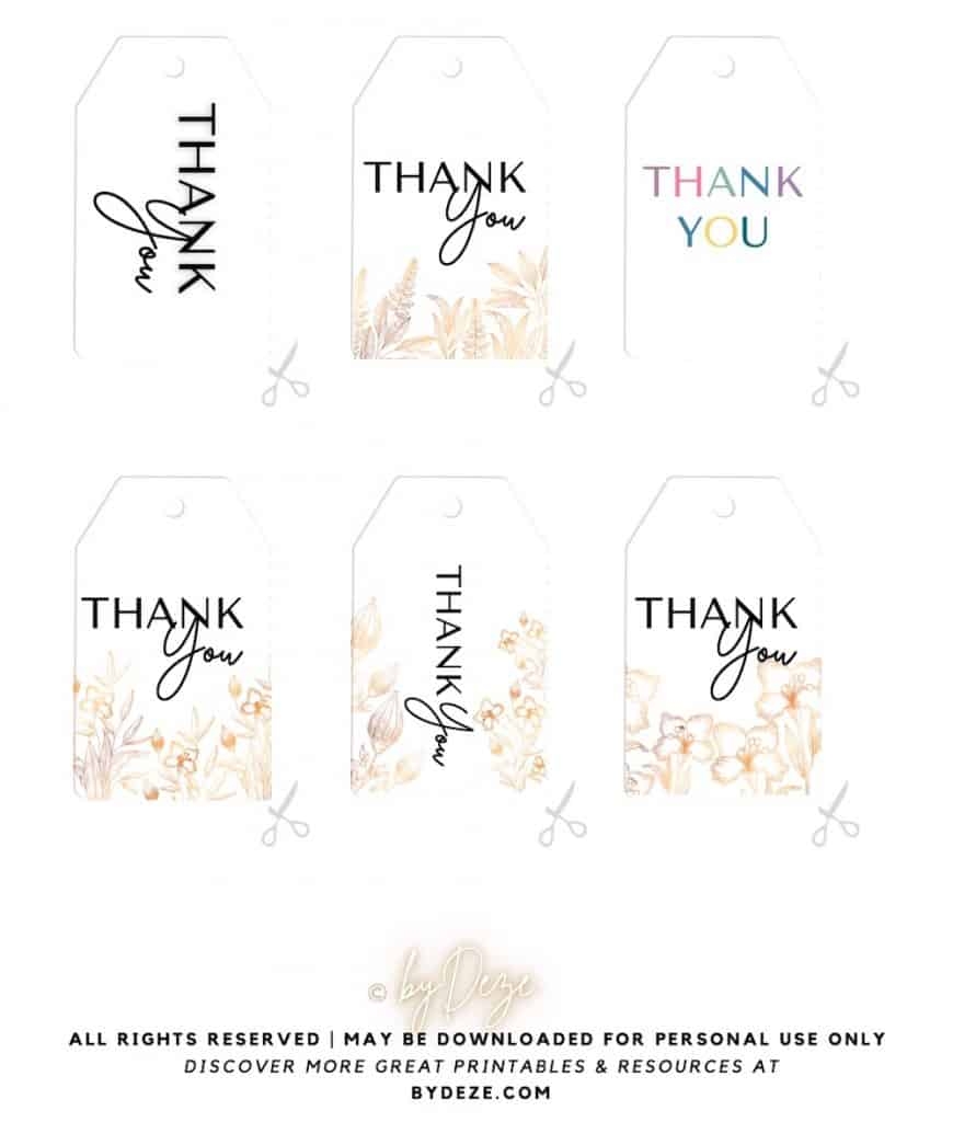 15 gorgeous Printable Thank You Gift Tags For Free 
