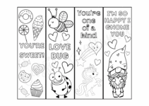 Free Printable Valentine Bookmarks To Color