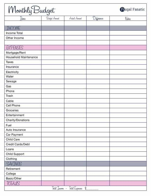 17 Brilliant And FREE Monthly Budget Template Printable You Need To Grab