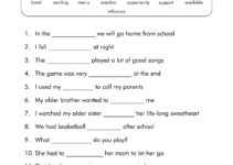 Free Printable Grammar Worksheets For 4Th Grade