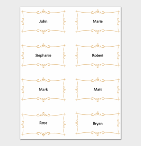 18 Printable Place Card Templates Examples Free Download MS Word