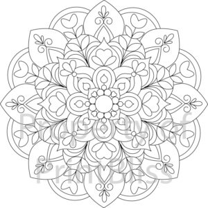 19 Flower Mandala Printable Coloring Page Etsy