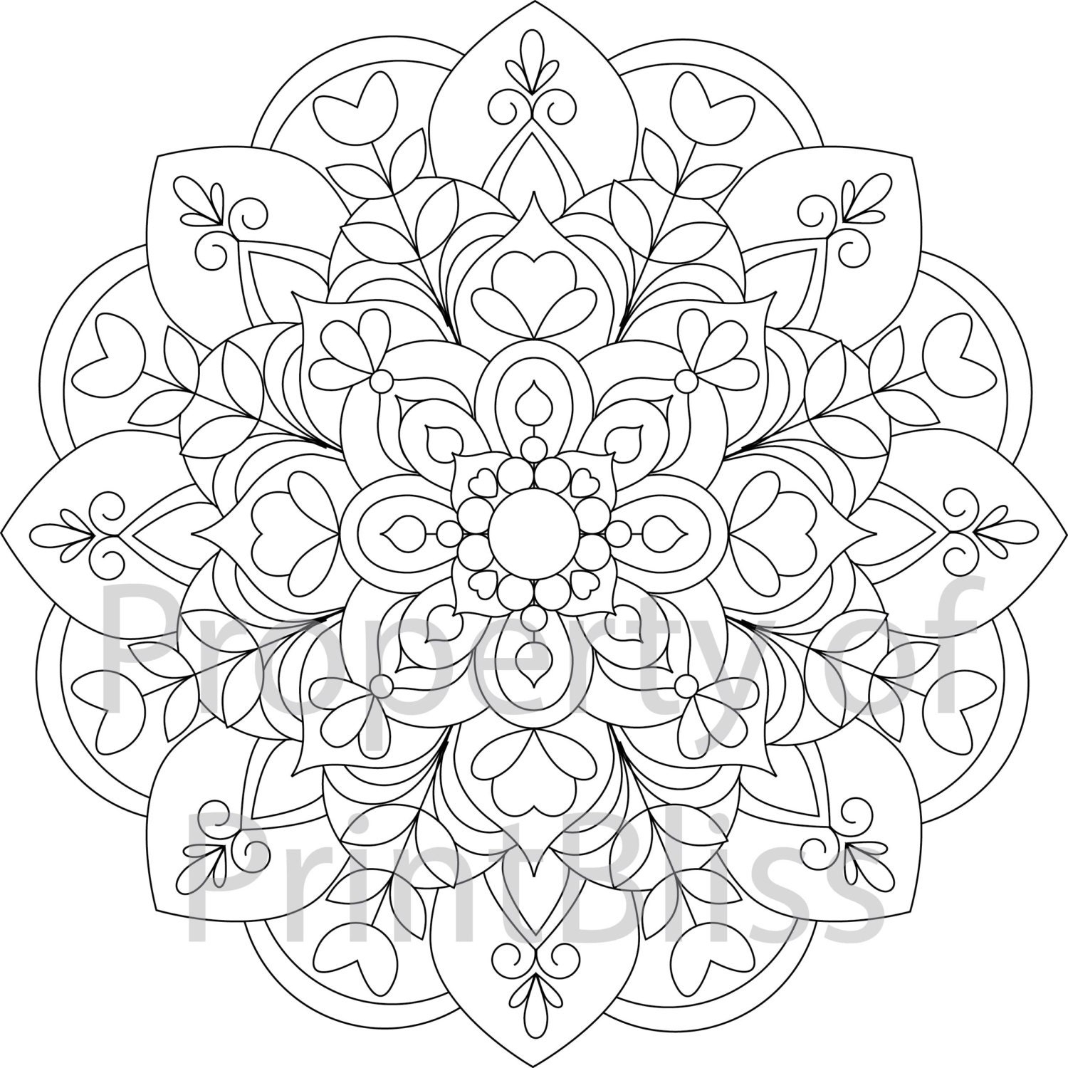 19 Flower Mandala Printable Coloring Page Etsy