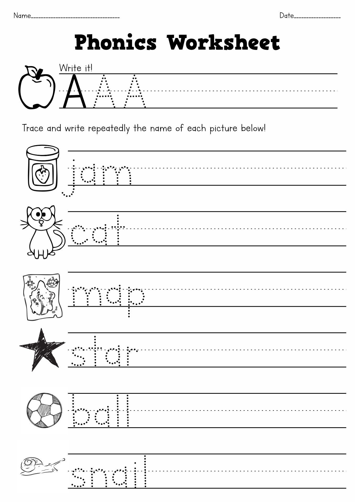 Free Printable Phonics Worksheets For First Grade
