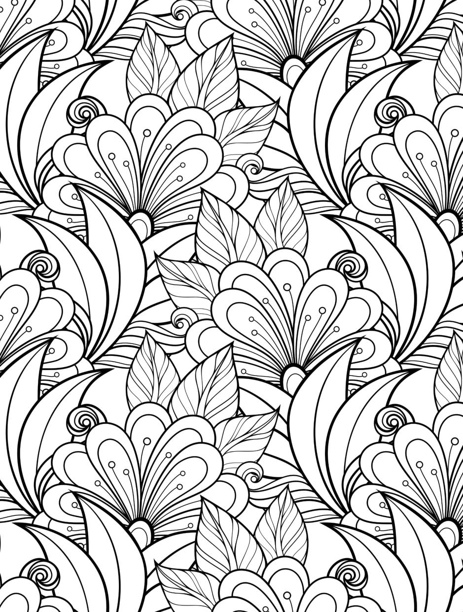 20 Free Printable Adult Coloring Pages Patterns Flowers 