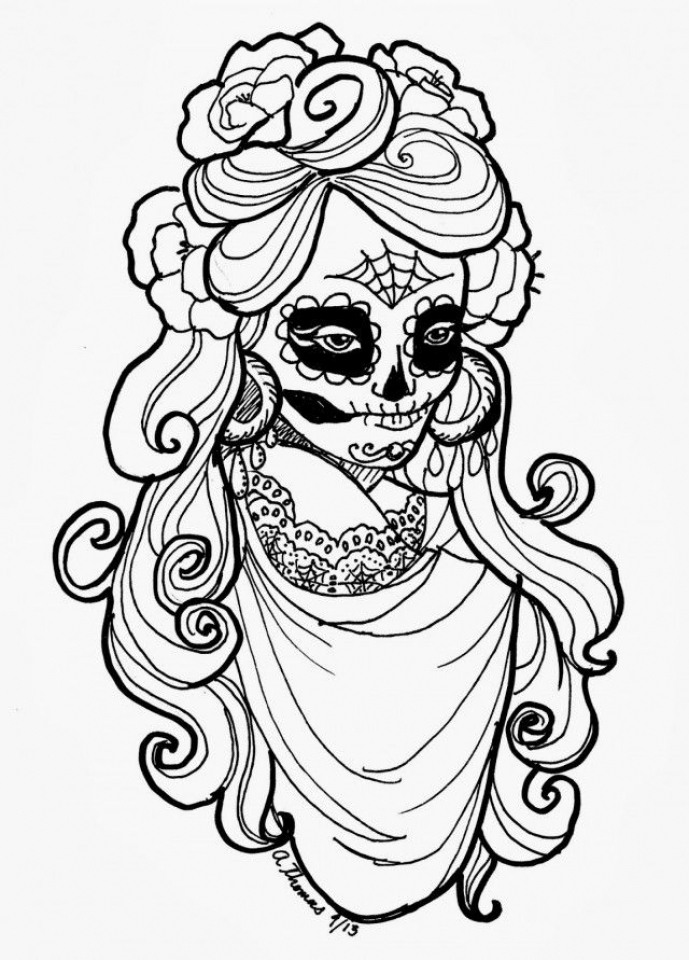 20 Free Printable Dia De Los Muertos Coloring Pages EverFreeColoring