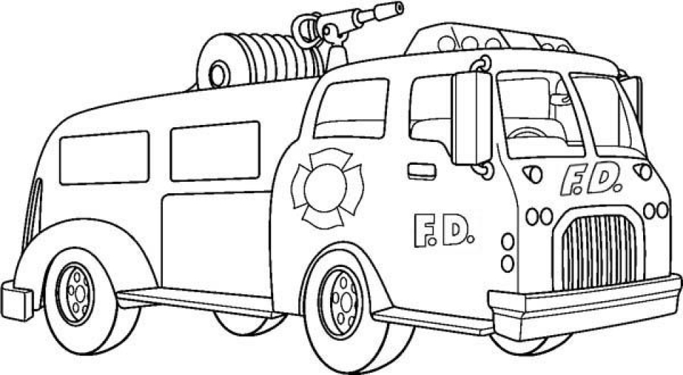 Free Printable Fire Truck Coloring Page