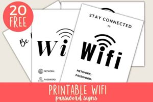 20 FREE Printable Wifi Password Sign Templates For Guests Love Our
