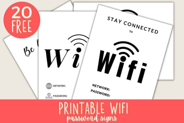 20 FREE Printable Wifi Password Sign Templates For Guests Love Our 
