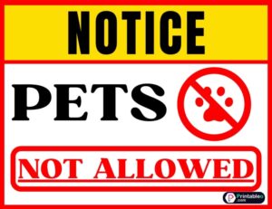 20 No Pets Allowed Sign Download Printable FREE PDFs
