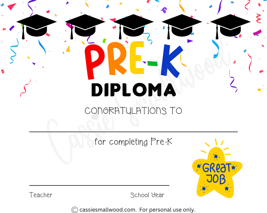 20 Preschool And Kindergarten Graduation Certificates FREE PRINTABLE 