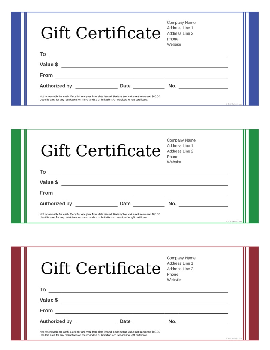 2024 Gift Certificate Form Fillable Printable PDF Forms Handypdf
