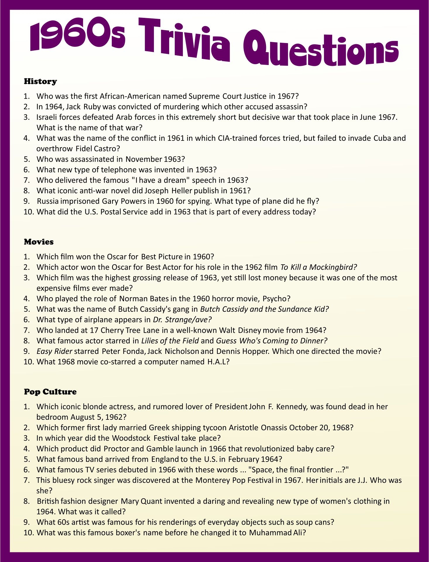 2024 Trivia Questions And Answers Printable Rois Nadiya